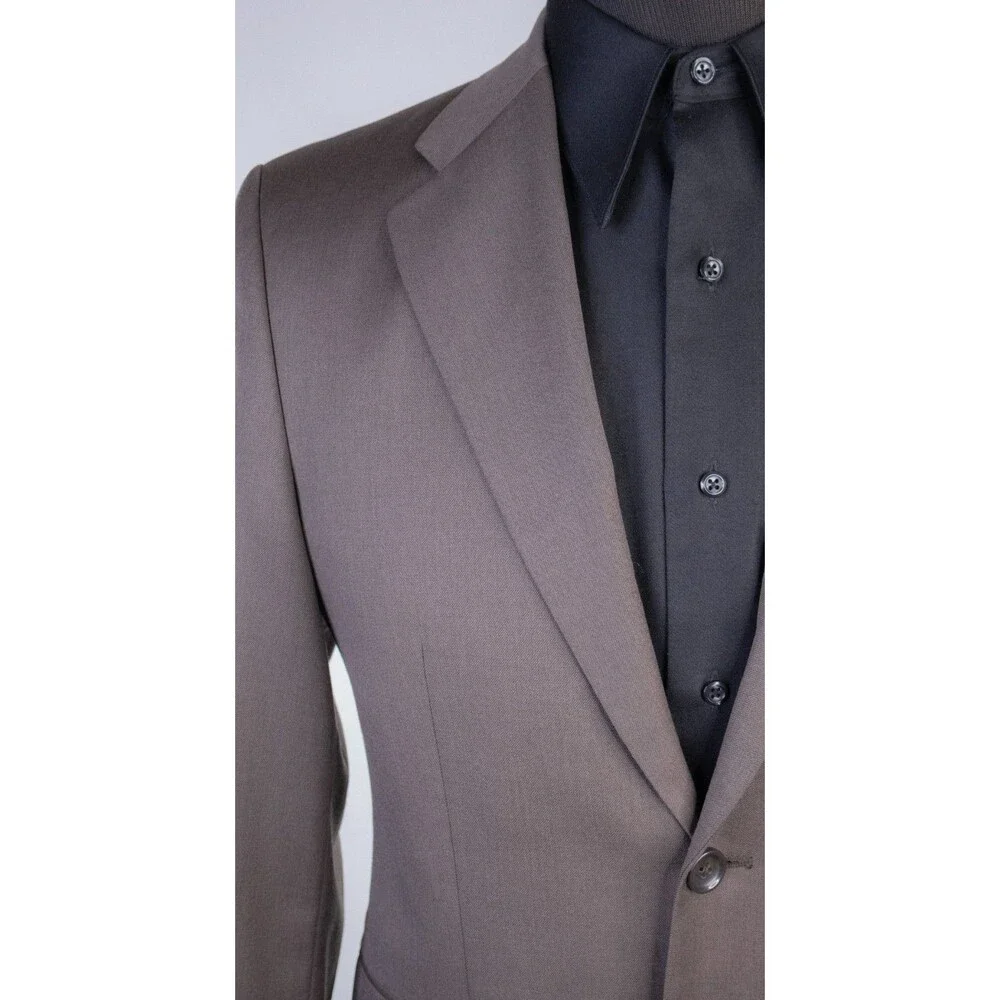 Banana Republic Blazer Sport Coat Sz 38S Solid Brown Two Button Suit Jacket